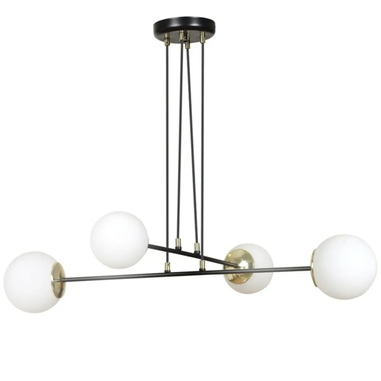 Sklep Kaja Czarna lampa wisząca ze złotymi podkloszami 966/4 | Kaja Oświetlenie Discount