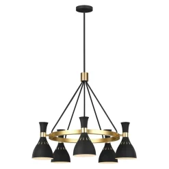 Sklep Kaja Czarna lampa wisząca ze złotym FE-JOAN5-MB z serii JOAN Discount
