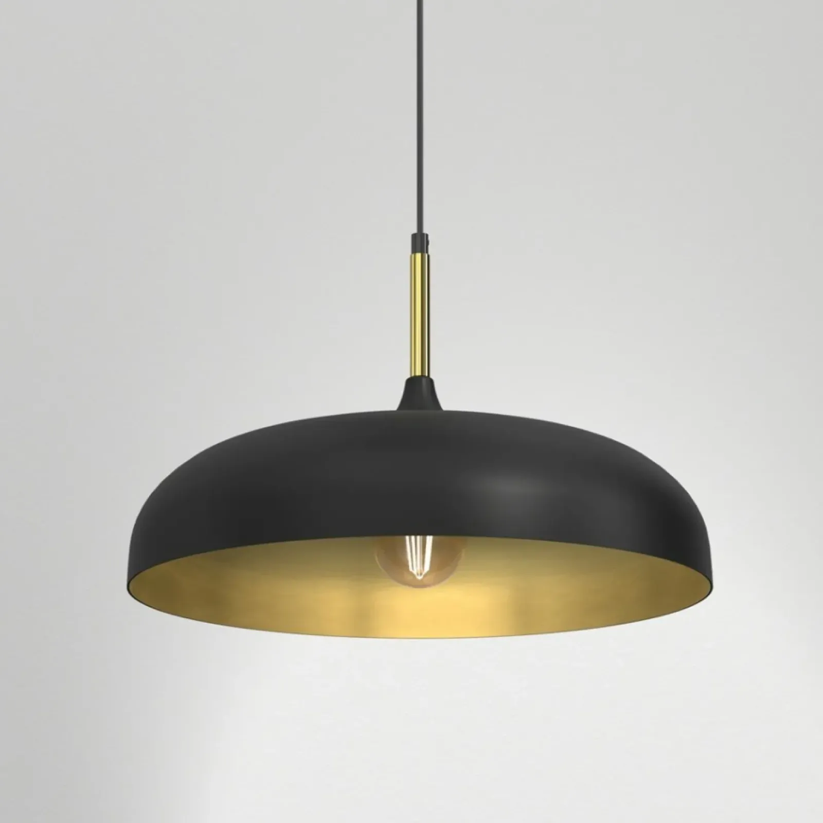 Sklep Kaja Czarna lampa wisząca ze złotymi elementami MLP7898 z serii LINCOLN | Kaja Oświet Best
