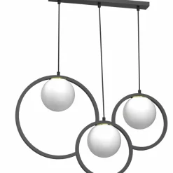Sklep Kaja Czarna lampa z białymi kloszami, nad stół LX 4295 EXPO | Kaja Sale