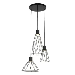 Sklep Kaja Czarna lampa z drucianymi kloszami TK 10187 MODESTO BLACK | Kaja Shop