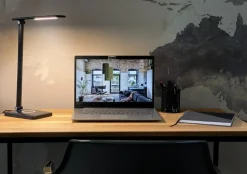 Sklep Kaja Czarna lampka biurkowa z wbudowanym LED-em 8404 | Kaja Oświetlenie* Lampki Biurkowe
