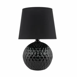 Sklep Kaja Czarna lampka na szafkę nocną TK 16047 SANTANA BLACK | Kaja* Lampki Stołowe Z Abażurem|Nowoczesne Lampki Stołowe