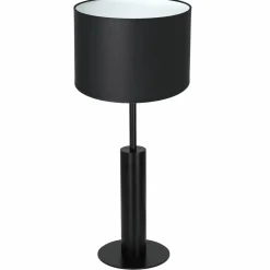 Sklep Kaja Czarna lampka nocna, z klasycznym abażurem LX 3677 z serii TABLE LAMPS* Lampki Stołowe Z Abażurem|Tradycyjne Lampki Stołowe