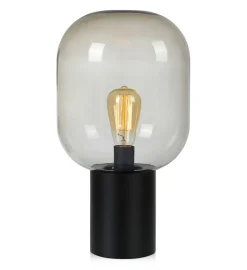 Sklep Kaja Czarna lampka nocna z transparentnym kloszem 107481 | Kaja Oświetlenie* Nowoczesne Lampki Stołowe