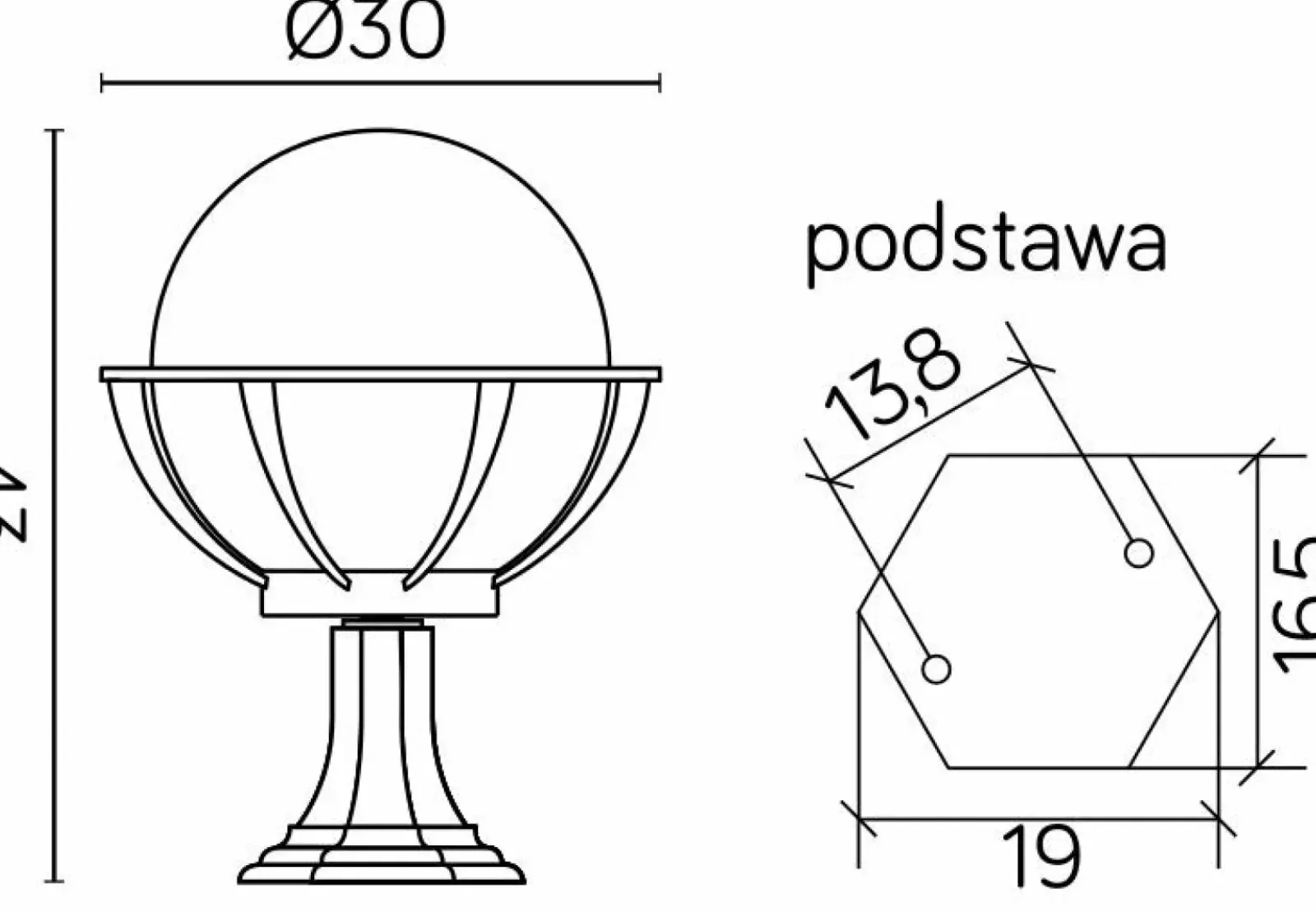 Sklep Kaja Czarna lampka ogrodowa z koszykiem i kloszem K 4011/1/KPO 250 | Kaja Oś* Lampy Ogrodowe Stojące