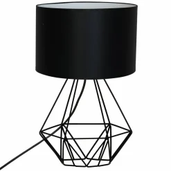 Sklep Kaja Czarna lampka stołowa, druciana podstawka LX 8065 z serii BASKET NEW* Lampki Stołowe Z Abażurem|Nowoczesne Lampki Stołowe