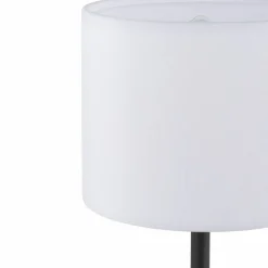 Sklep Kaja Czarna lampka stołowa z białym abażurem TK 5096 z serii RONDO | Kaja* Lampki Stołowe Z Abażurem|Nowoczesne Lampki Stołowe