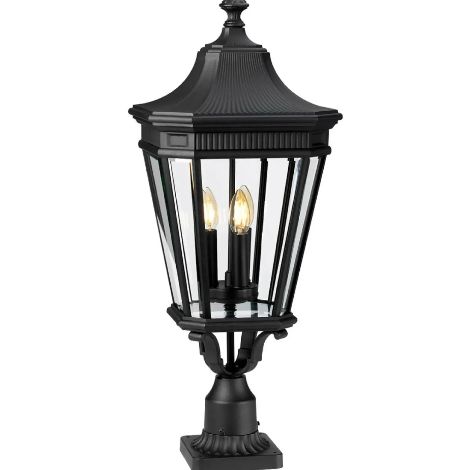 Sklep Kaja Czarna latarnia cokołowa FE-COTSLN3-L-BK z serii COTSWOLD LANE* Lampy Ogrodowe Stojące