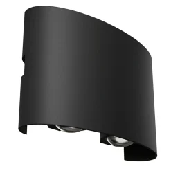 Sklep Kaja Czarna, ledowa lampa ścienna na elewację 12cm O417WL-L4B3K STRATO* Kinkiety Ogrodowe