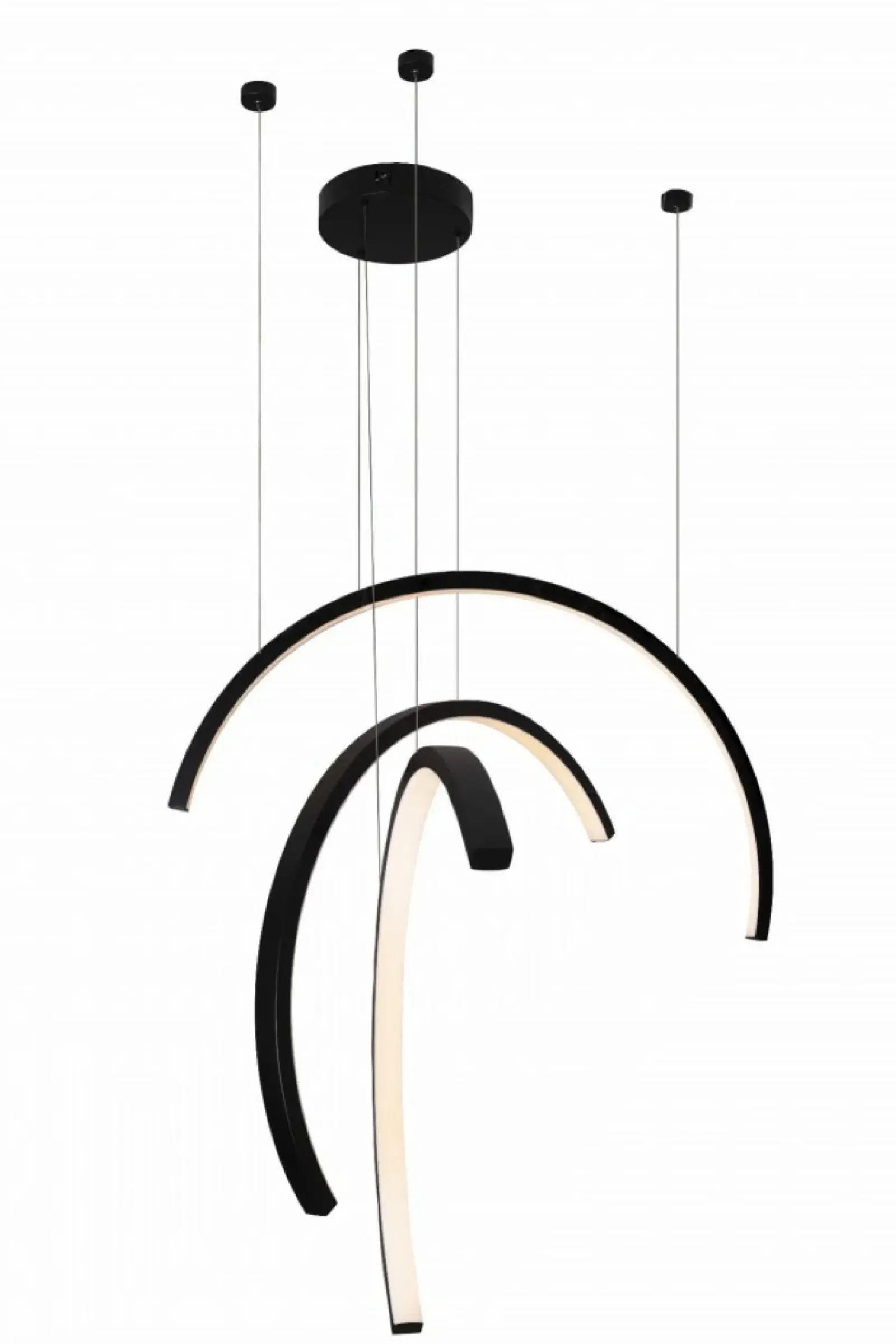 Sklep Kaja Czarna, ledowa, ozdobna lampa wisząca MX P0507 TRIO ARC | Kaja Cheap