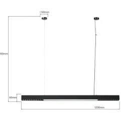 Sklep Kaja Czarna listwa LED nad stół 120cm LP-1301/1P L BK SMART CALI L | Kaja Best Sale