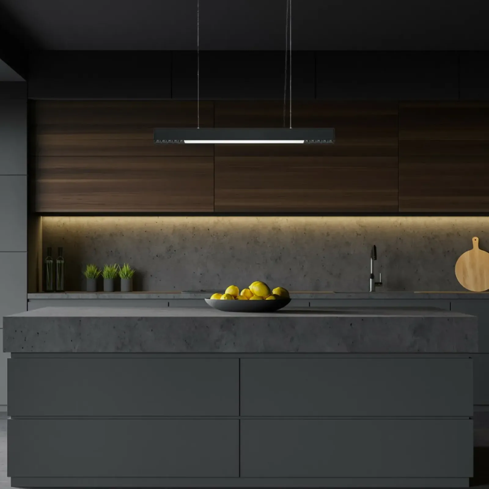 Sklep Kaja Czarna listwa LED nad stół 80cm LP-1301/1P M BK SMART CALI | Kaja Best Sale
