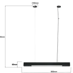 Sklep Kaja Czarna listwa LED nad stół 80cm LP-1301/1P M BK SMART CALI | Kaja Best Sale
