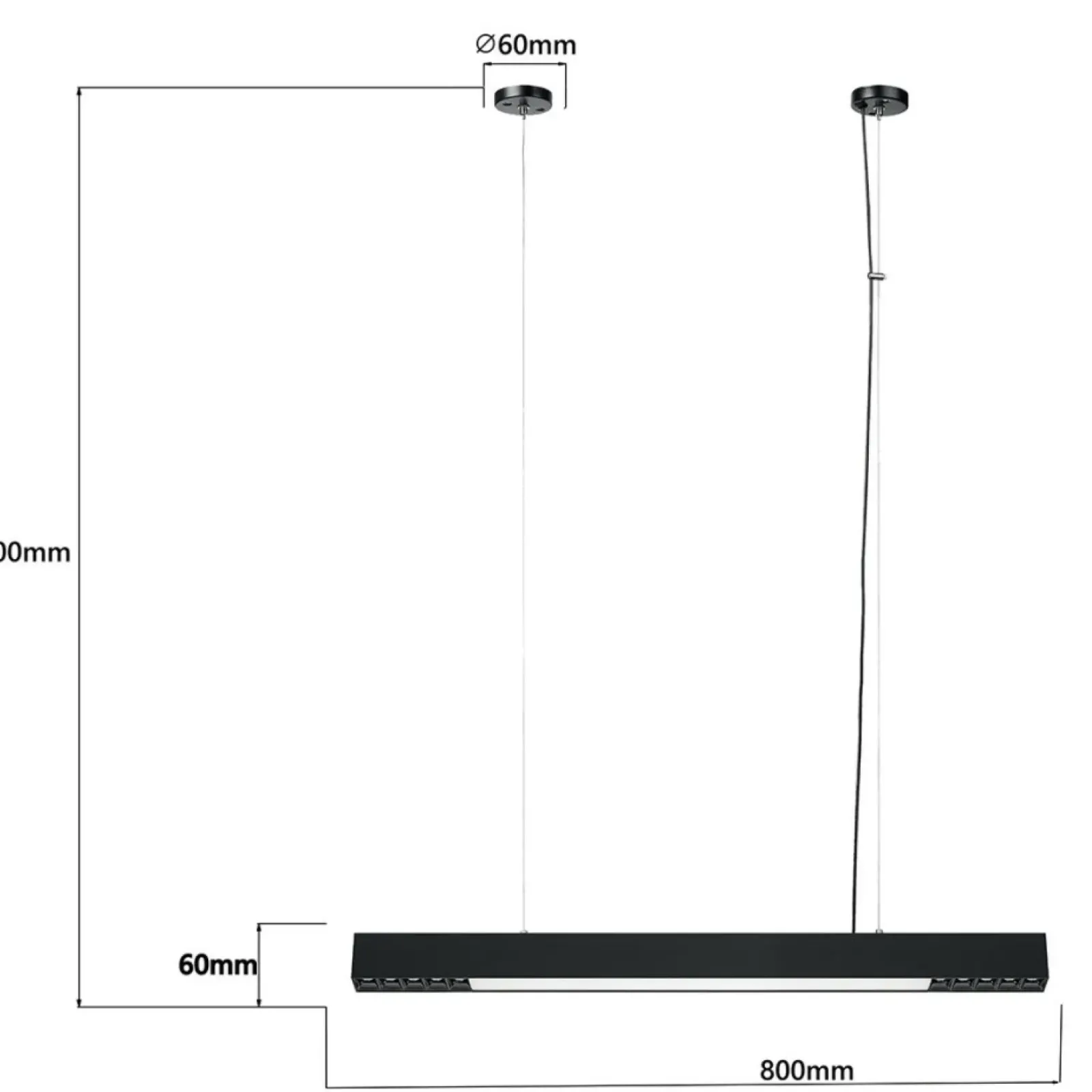Sklep Kaja Czarna listwa LED nad stół 80cm LP-1301/1P M BK SMART CALI | Kaja Best Sale