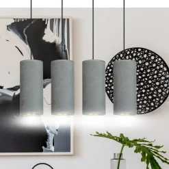 Sklep Kaja Czarna listwa z szaro-złotymi abażurami, nad stół 1060/4 BENTE | Kaja Flash Sale