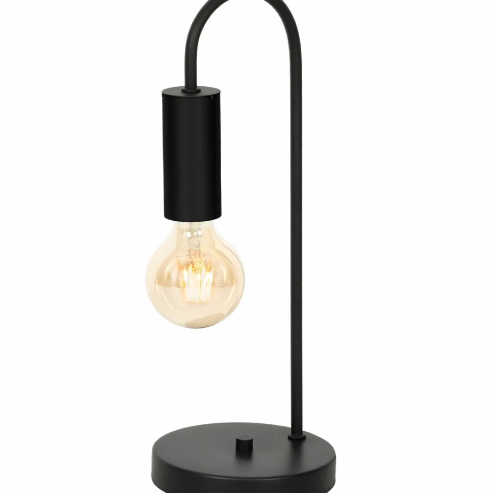 Sklep Kaja Czarna, minimalistyczna lampka stołowa, nocna LX 0514 z serii LOPPE* Nowoczesne Lampki Stołowe