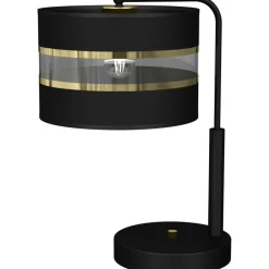 Sklep Kaja Czarna, niebanalna lampa stołowa z abażurem MLP7343 z serii ULTIMO | Kaja Oświet* Lampki Stołowe Z Abażurem|Tradycyjne Lampki Stołowe