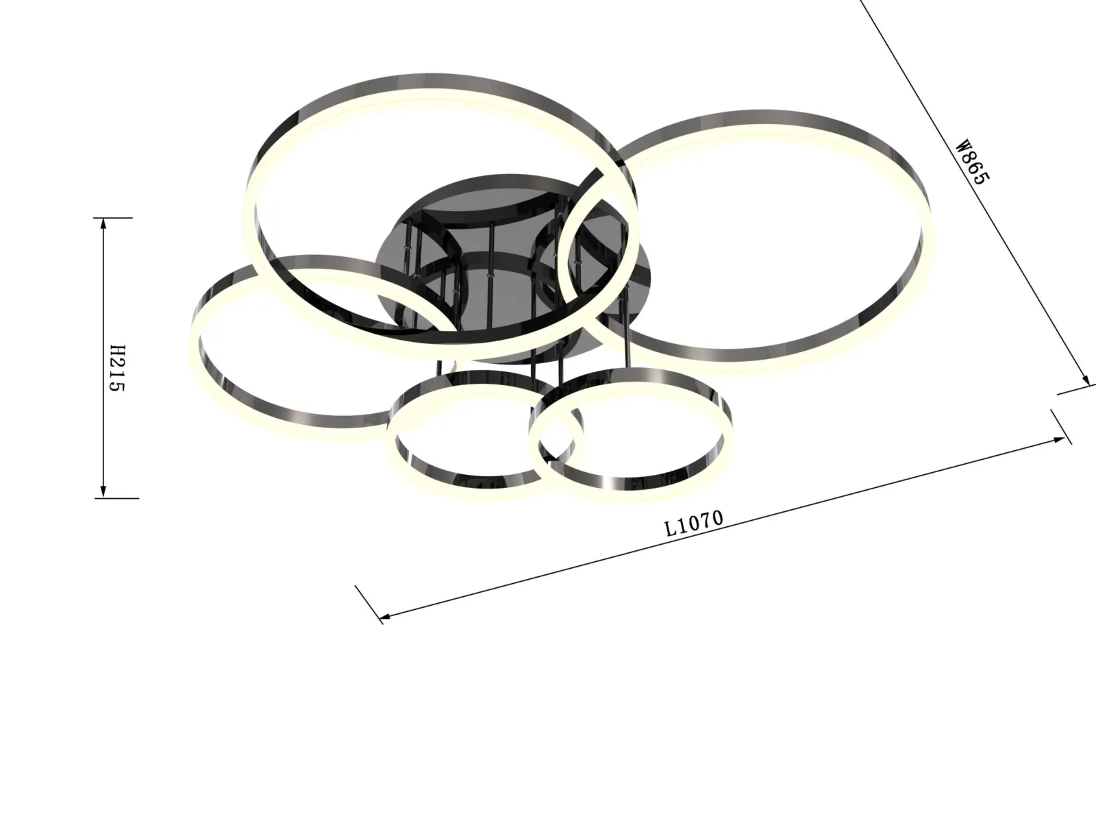 Sklep Kaja Czarna, nowoczesna lampa sufitowa LED WF 9049-605 PERPIGNON | Kaja* Plafony Nowoczesne|Lampy Led