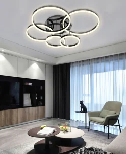 Sklep Kaja Czarna, nowoczesna lampa sufitowa LED WF 9049-605 PERPIGNON | Kaja* Plafony Nowoczesne|Lampy Led