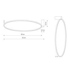 Sklep Kaja Czarna obręcz sufitowa plafon 4000K ⌀60cm 10865 CIRCOLO LED | Kaja* Plafony Nowoczesne|Lampy Led