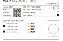 Sklep Kaja Czarna okrągła lampa sufitowa LED szeroka AZ4256 MALTA | Kaja* Plafony Klasyczne