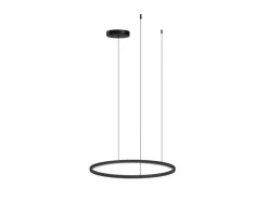 Sklep Kaja Czarna, okrągła, ledowa lampa ⌀120cm z pilotem AZ5343 HALO | Kaja czarnypiaskowany Store