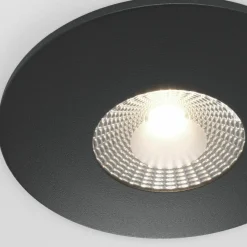 Sklep Kaja Czarna, okrągła, ledowa oprawa wpustowa 4000K DL038-2-L7B4K* Lampy Led|Oprawy Podtynkowe