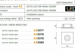 Sklep Kaja Czarna oprawa podtynkowa LED kwadratowa AZ3379 FILL | Kaja Oświetlenie* Oprawy Podtynkowe