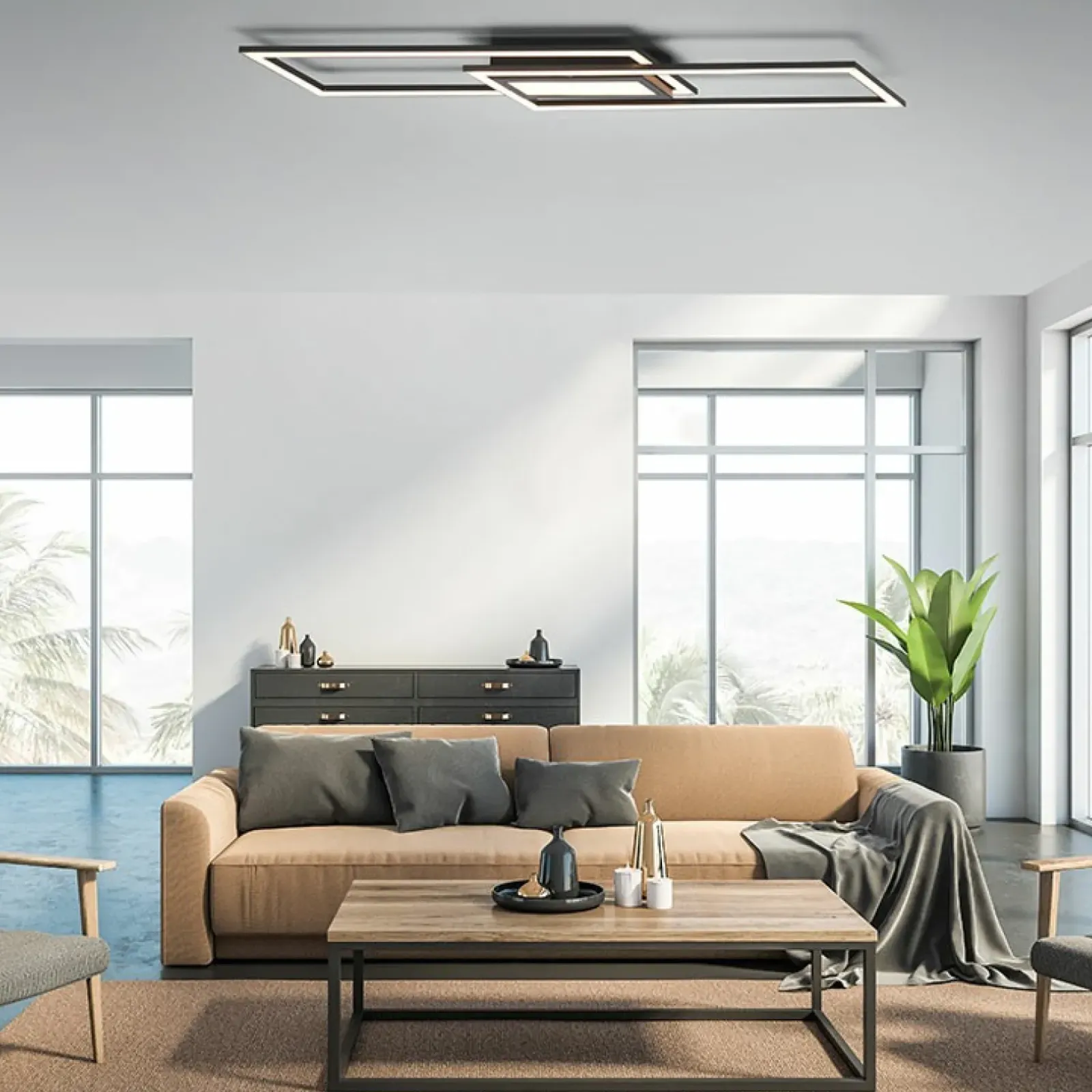 Sklep Kaja Czarna, ozdobna lampa sufitowa LED 14694-18 z serii ASMIN | Kaja czarny Clearance