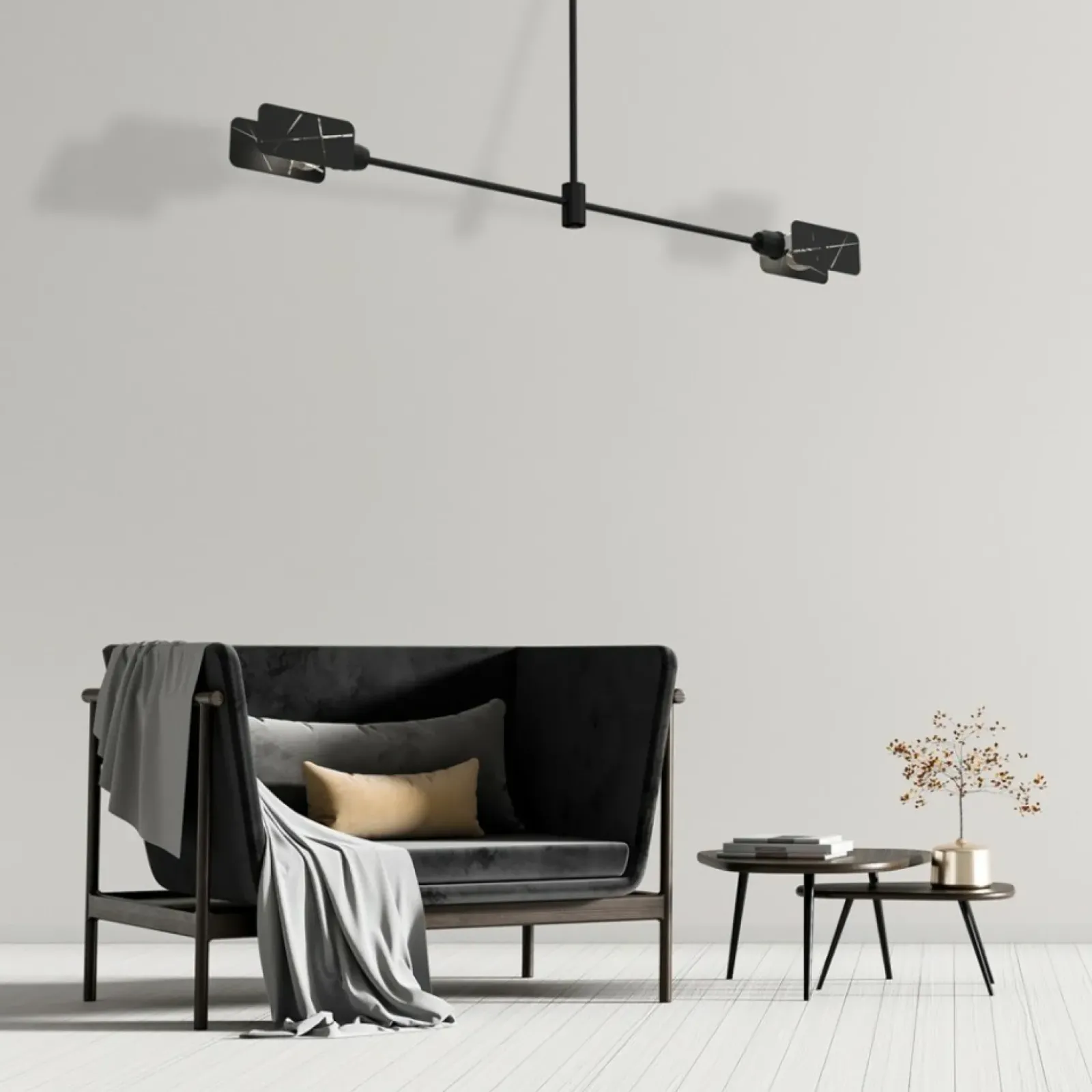 Sklep Kaja Czarna, ozdobna lampa sufitowa, na dwie żarówki MLP8678 z serii ASTRA | Kaja Ośw Discount