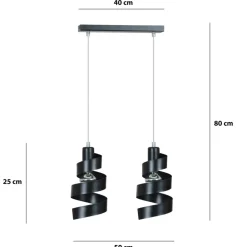 Sklep Kaja Czarna, ozdobna lampa wisząca do sypialni 352/2 SAGA | Kaja czarny Best Sale