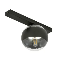 Sklep Kaja Czarna, pojedyncza lampa sufitowa z kloszem 1123/1 FIT | Kaja* Plafony Nowoczesne