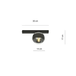 Sklep Kaja Czarna, pojedyncza lampa sufitowa z kloszem 1123/1 FIT | Kaja* Plafony Nowoczesne