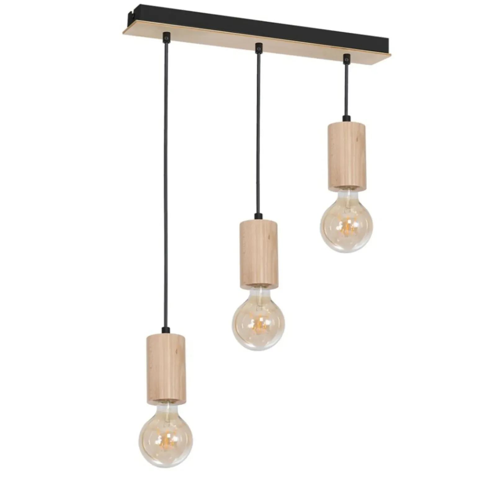 Sklep Kaja Czarna, ponadczasowa lampa wisząca z drewnemMLP8826 z serii LINES | Kaja Oświe naturalnedrewno New