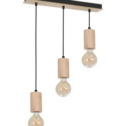 Sklep Kaja Czarna, ponadczasowa lampa wisząca z drewnemMLP8826 z serii LINES | Kaja Oświe naturalnedrewno New