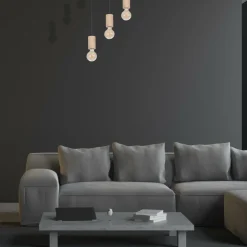 Sklep Kaja Czarna, ponadczasowa lampa wisząca z drewnemMLP8826 z serii LINES | Kaja Oświe naturalnedrewno New