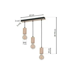 Sklep Kaja Czarna, ponadczasowa lampa wisząca z drewnemMLP8826 z serii LINES | Kaja Oświe naturalnedrewno New
