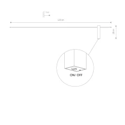 Sklep Kaja Czarna, prosta lampa ścienna do salonu 10851 MOTIVE LED | Kaja* Lampy Led