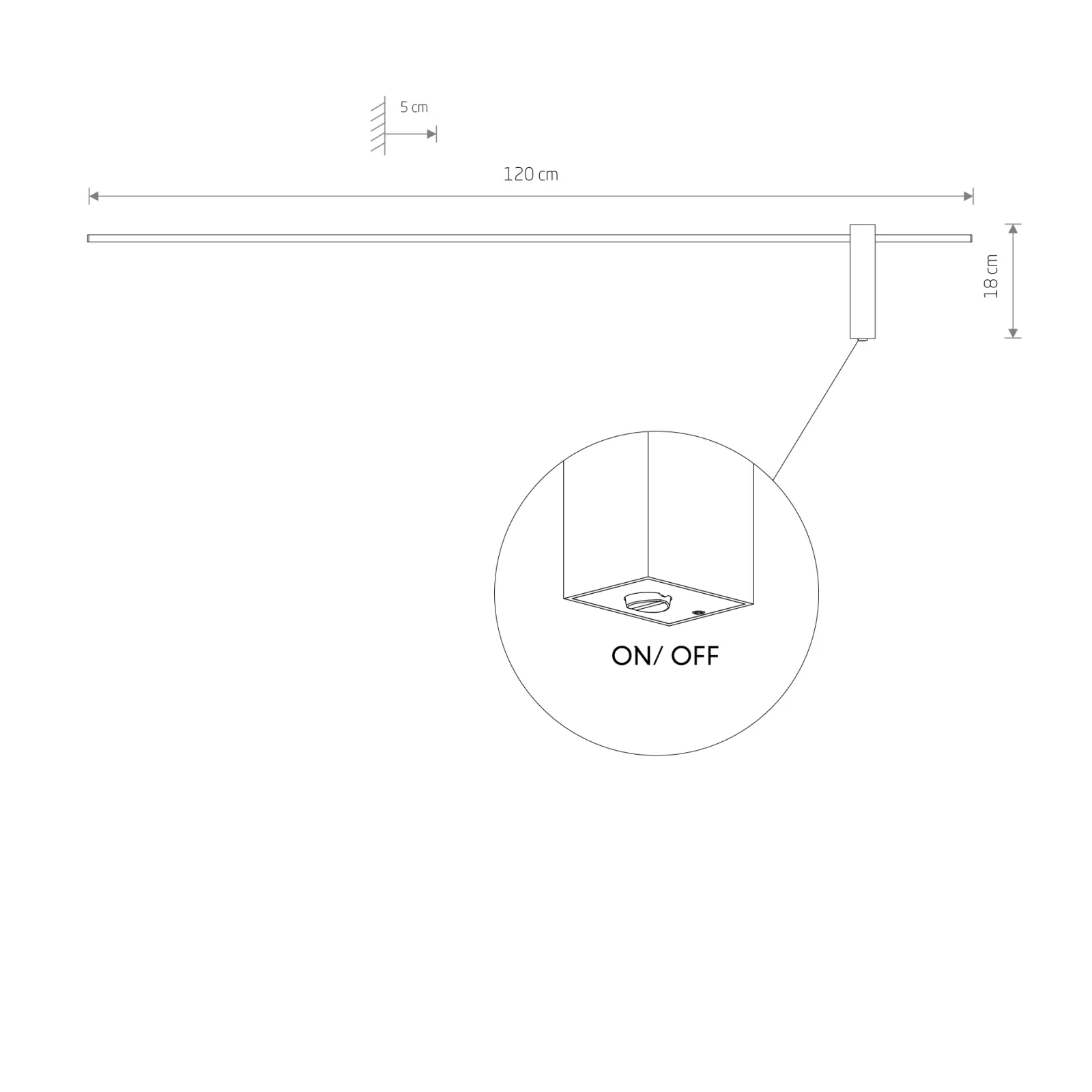 Sklep Kaja Czarna, prosta lampa ścienna do salonu 10851 MOTIVE LED | Kaja* Lampy Led