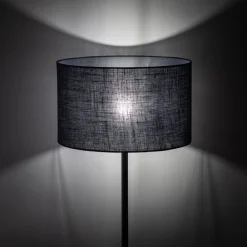 Sklep Kaja Czarna, prosta lampa podłogowa z abażurem TK 16011 GLORII | Kaja* Lampy Podłogowe Z Abażurem|Tradycyjne Lampy Podłogowe