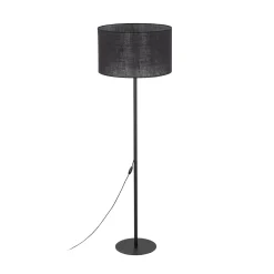 Sklep Kaja Czarna, prosta lampa podłogowa z abażurem TK 16011 GLORII | Kaja* Lampy Podłogowe Z Abażurem|Tradycyjne Lampy Podłogowe