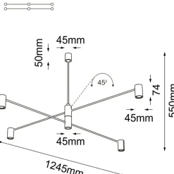 Sklep Kaja Czarna, prosta lampa wisząca ze spotami ANT 5636 DAKATA | Kaja Flash Sale