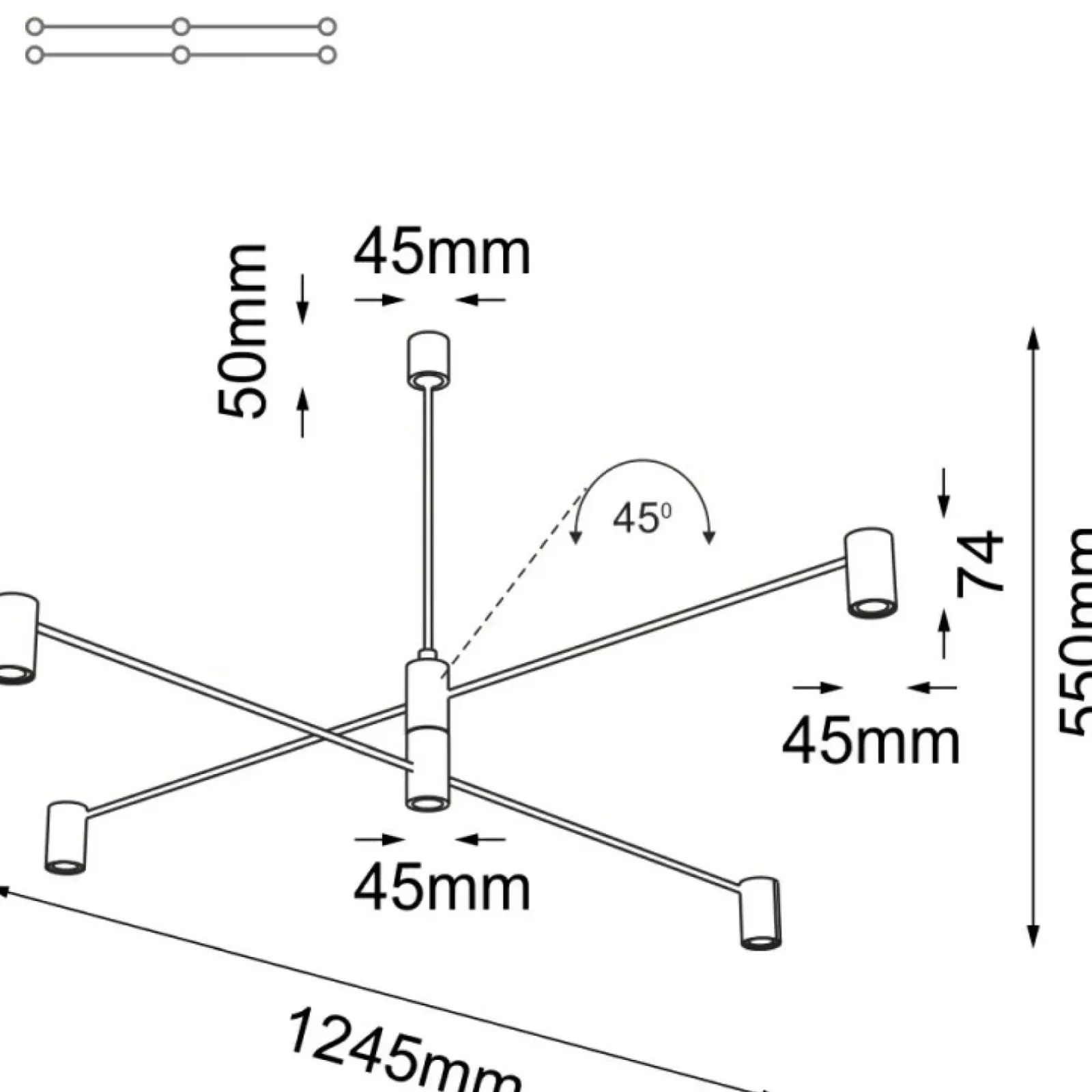 Sklep Kaja Czarna, prosta lampa wisząca ze spotami ANT 5636 DAKATA | Kaja Flash Sale
