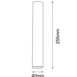 Sklep Kaja Czarna tuba łazienkowa downlight 25,5cm IP44 ANT 8074 YABU | Kaja* Lampy Do Łazienki|Oprawy Podtynkowe