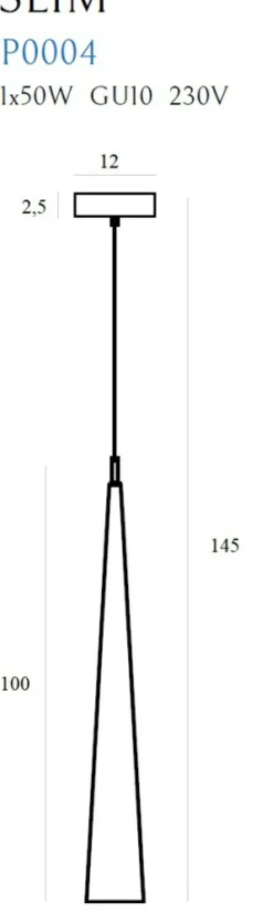 Sklep Kaja Czarna, wąska tuba 100cm LED, nad stół MX P0004 SLIM | Kaja Online