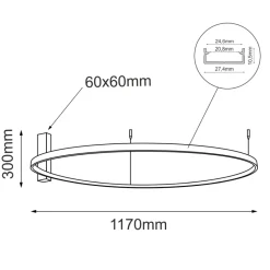Sklep Kaja Czarne koło LED na sufit ⌀117cm 4000K ANT 1352 z serii AGA* Plafony Nowoczesne|Lampy Led