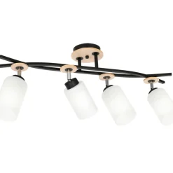 Sklep Kaja Czarne reflektory z drewnianymi elementami LX 1523 z serii TOKIO Best Sale