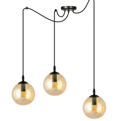 Sklep Kaja Czarno miodowa lampa wisząca z kulistymi kloszami 938/3 | Kaja Sale