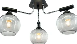 Sklep Kaja Czarno srebrna lampa pasująca do salonu 2207/3 8C BL | Kaja Hot